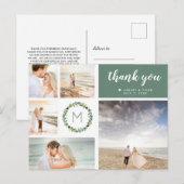 Carte Postale Mariage de la couronne d'Eucalyptus Photo Collage  (Devant / Derrière)