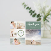 Carte Postale Mariage de la couronne d'Eucalyptus Photo Collage  (Debout devant)