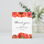 Carte Postale Mariage de l'aquarelle des papillons rouges merci (Debout devant)