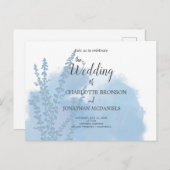 Carte Postale Mariage de lavage bleu céleste à l'aquarelle botan (Devant / Derrière)