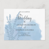 Carte Postale Mariage de lavage bleu céleste à l'aquarelle botan (Devant)