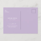 Carte Postale Mariage de lavande et de feuillage Enregistrer la  (Dos)