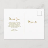 Carte Postale Mariage de lunettes Photo Faux Gold Script Merci (Dos)
