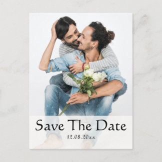 Carte Postale Mariage de même sexe photo Gay Save the Date