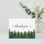 Carte Postale Mariage de Merci de forêt rustique aquarelle (Debout devant)