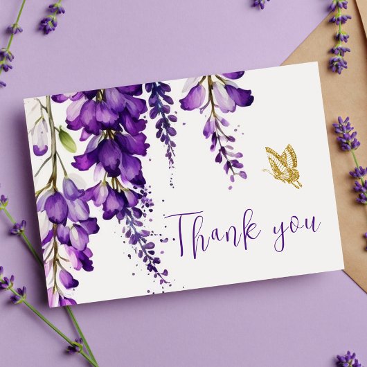 Carte Postale Mariage de Merci de Lavande Florale violet Boho