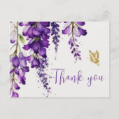 Carte Postale Mariage de Merci de Lavande Florale violet Boho (Devant)