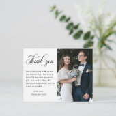 Carte Postale Mariage de Merci de photo de script élégant modern (Debout devant)