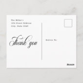 Carte Postale Mariage de Merci de photo de script élégant modern (Dos)