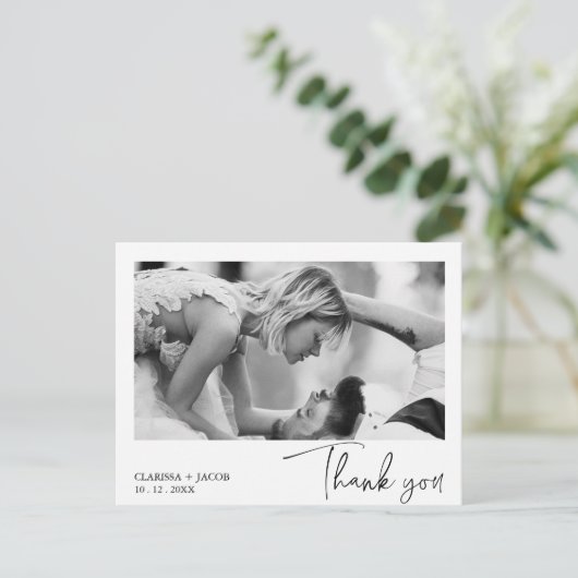 Carte postale Mariage de Merci de script moderne n (Debout devant)