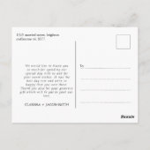 Carte postale Mariage de Merci de script moderne n (Dos)