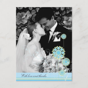 Carte Postale Mariage de Merci de torrents bleu