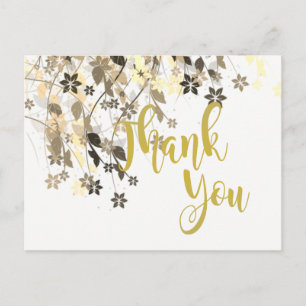 Carte Postale Mariage de Merci d'or floral