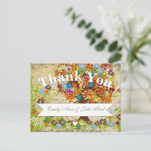 Carte Postale Mariage de Merci forestier enchanté (Debout devant)