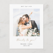 Carte Postale Mariage de Merci photo Gold Script (Devant)