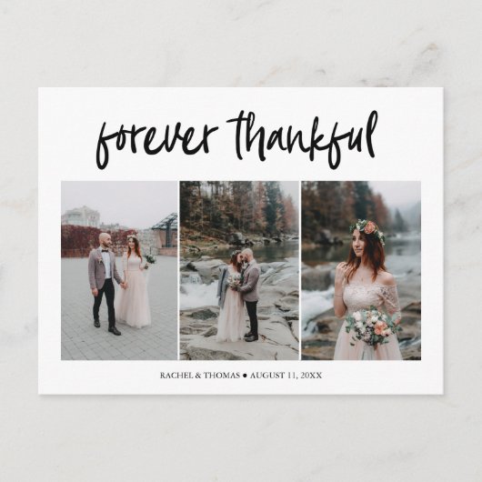 Carte postale Mariage de Merci photo Modern Script (Devant)