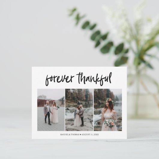 Carte postale Mariage de Merci photo Modern Script (Debout devant)