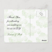 Carte Postale mariage de monogramme vert merci (Dos)