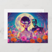 Carte Postale Mariage de Monstres Merci (Devant / Derrière)