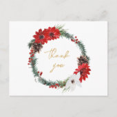 Carte Postale Mariage de Noël classique simple Merci (Devant)