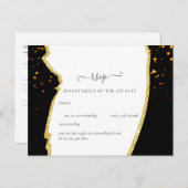 Carte Postale Mariage de Parties scintillant en or noir Sublime (Devant / Derrière)