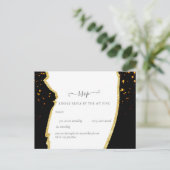 Carte Postale Mariage de Parties scintillant en or noir Sublime (Debout devant)