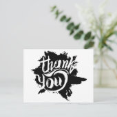 Carte Postale Mariage de peinture noir et blanc Merci (Debout devant)