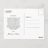 Carte postale Mariage de photo de script moderne (Dos)