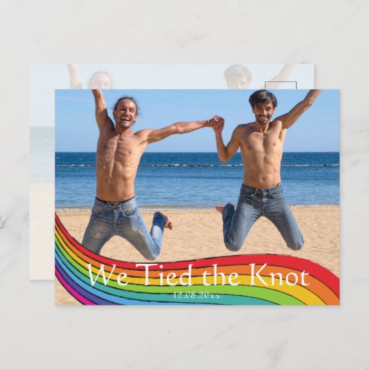 Carte Postale Mariage de photo Sexe Arc-en-ciel Faire-part (Devant / Derrière)