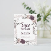 Carte Postale Mariage de photos florales d'ivoire violet Enregis (Debout devant)