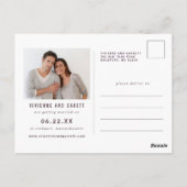 Carte Postale Mariage de photos florales d'ivoire violet Enregis (Dos)