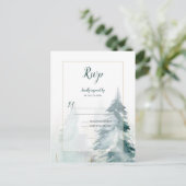 Carte Postale Mariage de pin d'hiver RSVP (Debout devant)