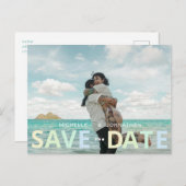 Carte Postale Mariage de plage Enregistrer la date Photo Code QR (Devant / Derrière)