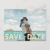 Carte Postale Mariage de plage Enregistrer la date Photo Code QR (Devant)