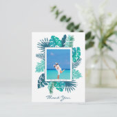 Carte Postale Mariage de plage personnalisé avec photo et remerc (Debout devant)