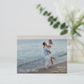 Carte Postale Mariage de plage photo Enregistrez la date (Debout devant)
