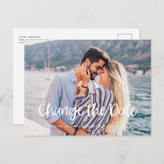 Carte postale Mariage de report de modification de (Devant / Derrière)