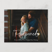 Carte Postale Mariage de script blanc chic repoussé Faire-part (Devant)