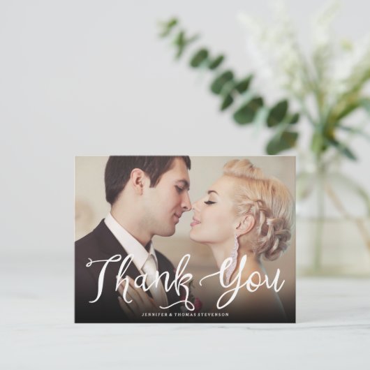 Carte postale Mariage de script chic (Debout devant)