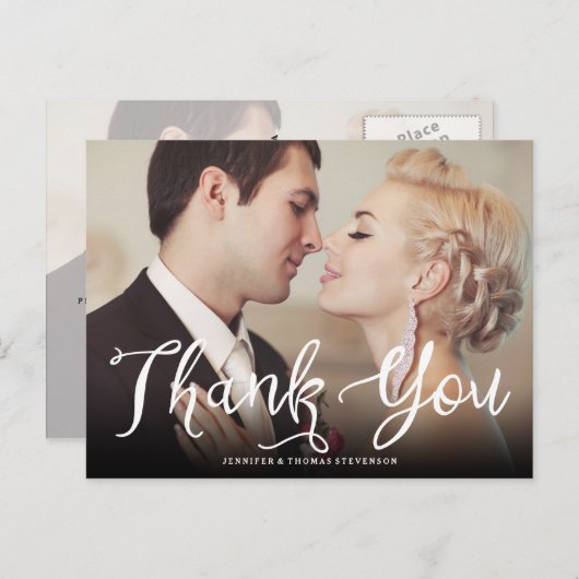 Carte postale Mariage de script chic (Devant / Derrière)