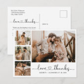 Carte postale Mariage de script de coeur budgétair (Devant / Derrière)