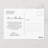 Carte postale Mariage de script de coeur budgétair (Dos)