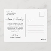 Carte postale Mariage de script de coeur budgétair (Dos)