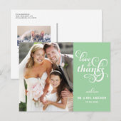 Carte postale Mariage de script élégant | Mention (Devant / Derrière)