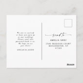 Carte Postale Mariage de script élégant moderne RSVP (Dos)