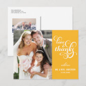Carte postale Mariage de script élégant | Mustard (Devant / Derrière)