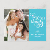 Carte postale Mariage de script élégant |Turquoise (Devant)