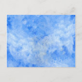 Carte Postale Mariage de script Floral Aquarelle Bleue (Dos)