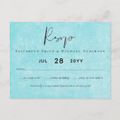 Carte Postale MARIAGE de script jaune Turquoise BUDGET (Devant)