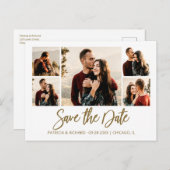 Carte Postale Mariage De Script Moderne Enregistrer La Date Phot (Devant / Derrière)